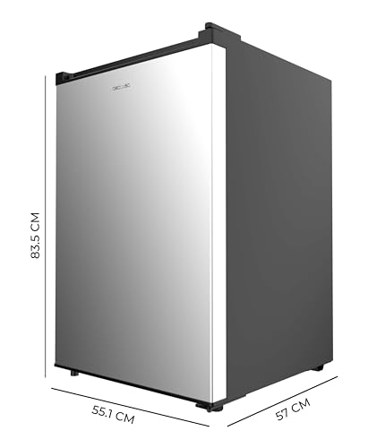 Cecotec - Stainless Steel Mini Fridge 133L, Reversible Door, Energy Class E, Automatic Defrost