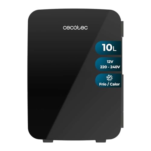 Discover the Cecotec Mini Fridge 10L, compatible with 12V-220V, perfect for cars and motorhomes. Enjoy cooling and heating functions from 7 to 65°C.