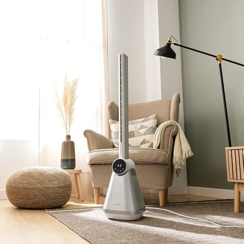 Cecotec - EnergySilence 9890 Bladeless Tower Fan with Remote, 3 Speeds, 40º Oscillation