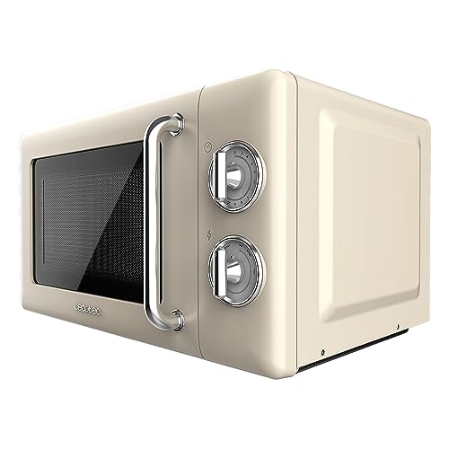 Cecotec - ProClean 3010 Retro Beige Microwave, 20L, 700W, 6 Power Levels