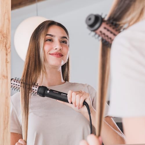 Cecotec - Flattening Brush with Air Function, 34mm, Ceramic Coating, Rotating Head