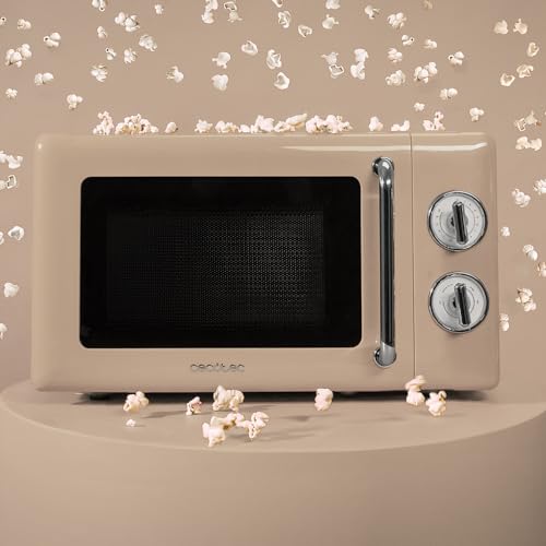 Cecotec - ProClean 3010 Retro Beige Microwave, 20L, 700W, 6 Power Levels