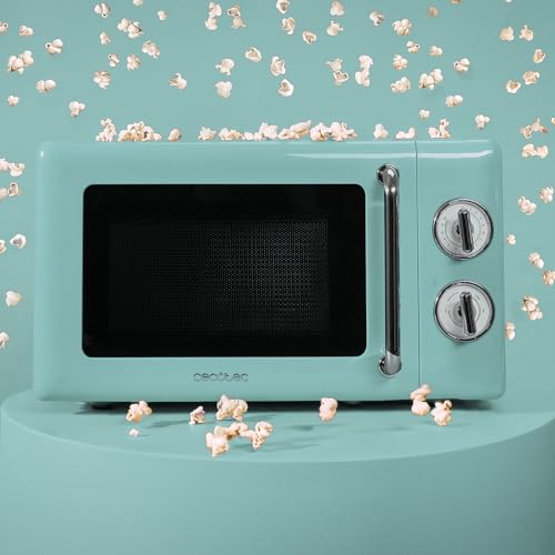 Cecotec - Retro 20L Mechanical Microwave, 700W, 6 Levels, 30 Min Timer