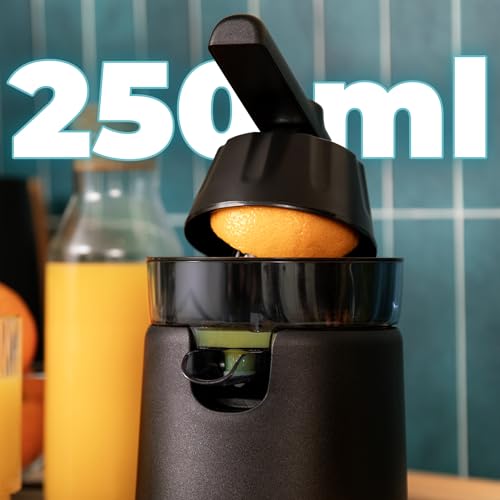Cecotec - EssentialVita Hyden Electric Citrus Juicer 120W, 2 Cone Sizes, Stainless Steel & Plastic, 250ml Capacity