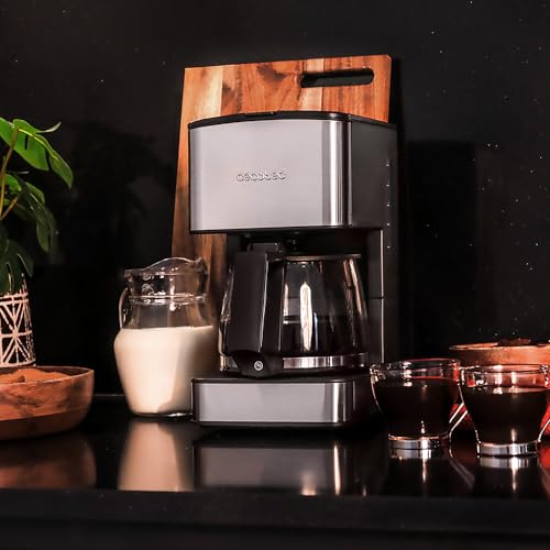 Cecotec - Shiny Aluminium Coffee Maker for 9 Cups, Ergonomic Handle, Silicone Seal