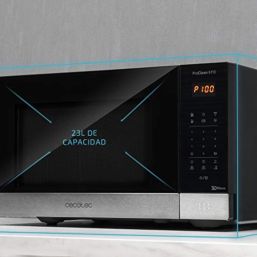 Cecotec - ProClean 6110 Microwave 800 W, 23 L, Grill, Ready2Clean Coating