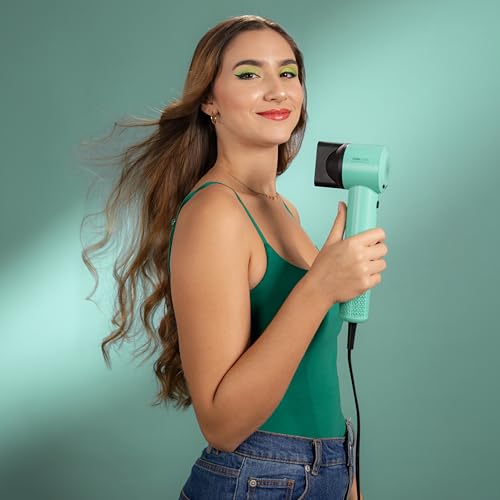 Cecotec - Ionicare Rockstar Style Green Hair Dryer, 1500W, 4 Heat Settings, Lightweight
