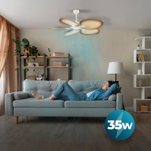 Cecotec - EnergySilence Aero 5200 Ceiling Fan with Remote Control, 6 Speeds, 8-Hour Timer