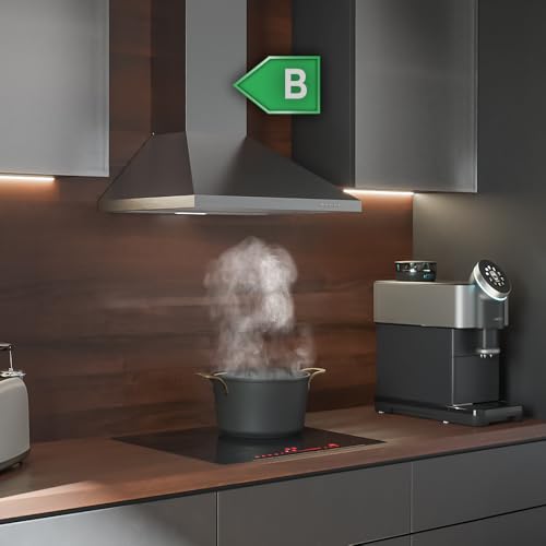 Cecotec - 90 cm Pyramid Extractor Hood, 65W Motor, 350 m3/h Suction, Stainless Steel