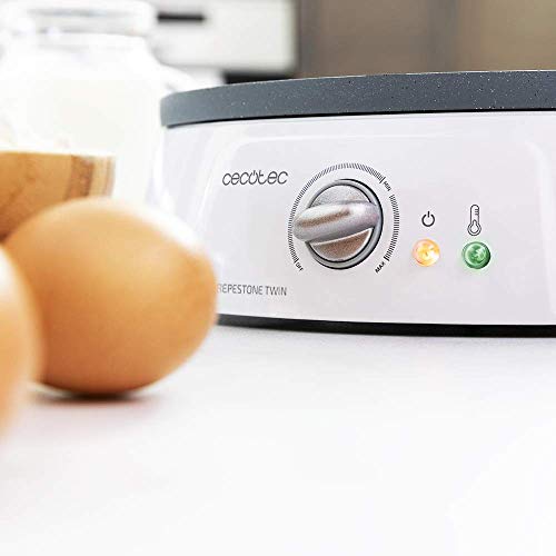 Cecotec - 1200W Crepe Maker with Non-Stick Rockstone Coating & Adjustable Thermostat