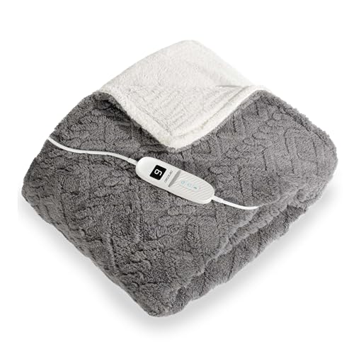 Experience ultimate comfort with the Cecotec Electric Sherpa Thermal Blanket featuring 9 heat levels and auto shut-off. Ideal for cozy nights and relaxation. Keywords: electric blanket, thermal blanket, Sherpa, auto shut-off