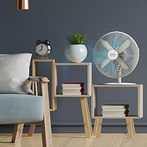 Cecotec - EnergySilence 610 Steel Desk Fan, 40W, 12" Diameter, 3 Speeds, Oscillation