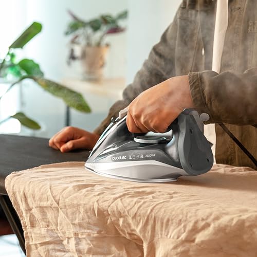 Cecotec - 2600W Horizontal Steam Iron with Turbo Slide Sole & Anti-Drip System