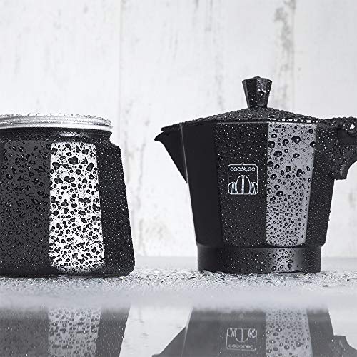 Cecotec - Black Italian Coffee Maker, 600 ml, 12 Cups, Easy to Clean