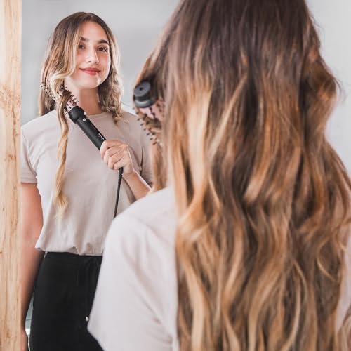 Cecotec - Flattening Brush with Air Function, 34mm, Ceramic Coating, Rotating Head