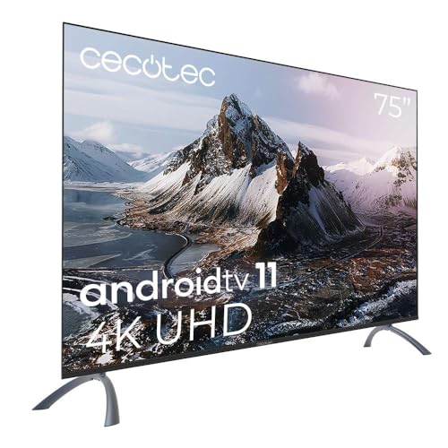 Experience stunning 4K UHD visuals with Cecotec's 75 Inch Smart TV. Features Android TV 11, Dolby Vision, Google Assistant, and Chromecast for ultimate entertainment.