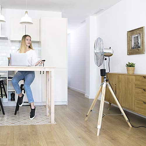Cecotec - EnergySilence 1600 Smart Tripod Fan, 50W, 3 Speeds, Remote Control, 80° Oscillation