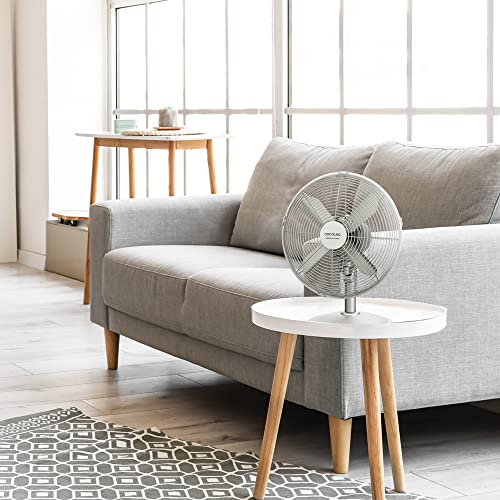 Cecotec - EnergySilence 610 Steel Desk Fan, 40W, 12" Diameter, 3 Speeds, Oscillation