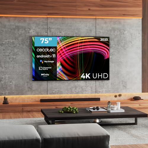 Cecotec - 75 Inch 4K UHD Smart TV, Android TV 11, Dolby Vision & Google Assistant