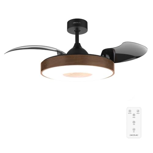 Upgrade your space with the Cecotec Ceiling Fan featuring retractable blades, LED light, remote control, and energy-efficient 42" DC motor. Perfect for any season!
