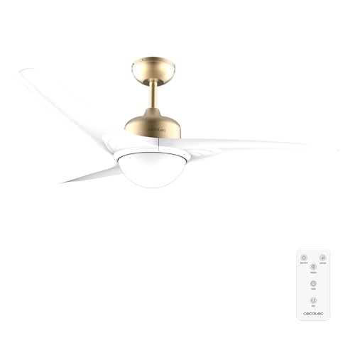 Cecotec Ceiling Fan in Gold and White with LED Light and Remote Control