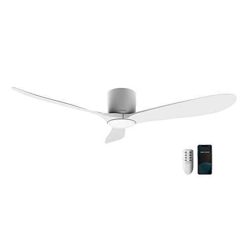 Experience the Cecotec EnergySilence Aero 5400 Aqua Ceiling Fan with Wifi and remote control. Ideal for year-round comfort with IP44 protection. Keywords: ceiling fan, Wifi, remote control, energy-efficient