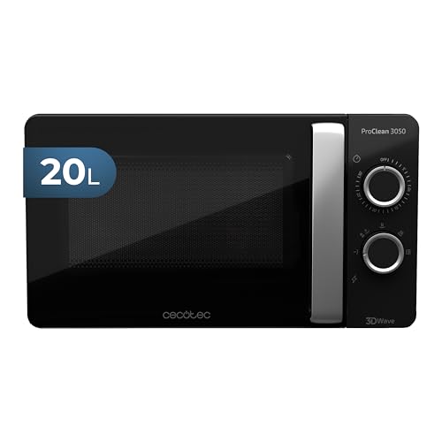 Cecotec ProClean 3050 Microwave in black and silver with a sleek design