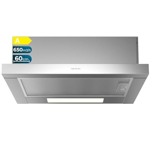 Cecotec Bolero Flux TLM 606500 Telescopic Cooker Hood in stainless steel finish, showcasing its sleek design and features.