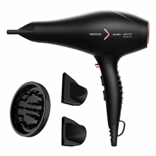Cecotec Bamba IoniCare 5350 Hair Dryer in black with precision nozzle and diffuser