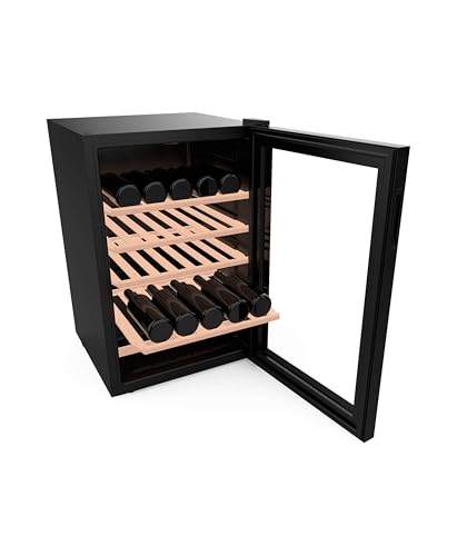 Cecotec - 48 Bottle Bolero GrandSommelier 4850 Wine Refrigerator, Adjustable Temp, LED Lighting, Black Design