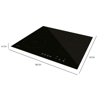 Cecotec - Retro Icebox 46L with 6000W Induction Hob, 9 Power Levels, Touch Control
