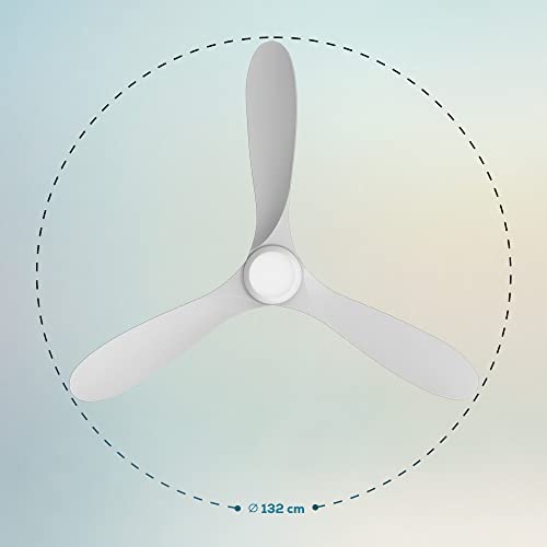 Cecotec - EnergySilence Aero 5400 Aqua Ceiling Fan with Wifi, Remote Control, IP44 Protection
