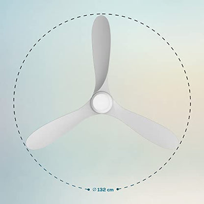 Cecotec - EnergySilence Aero 5400 Aqua Ceiling Fan with Wifi, Remote Control, IP44 Protection