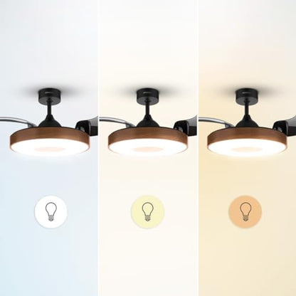 Cecotec - Ceiling Fan with Light, Retractable Blades, Remote Control, 42" DC Motor