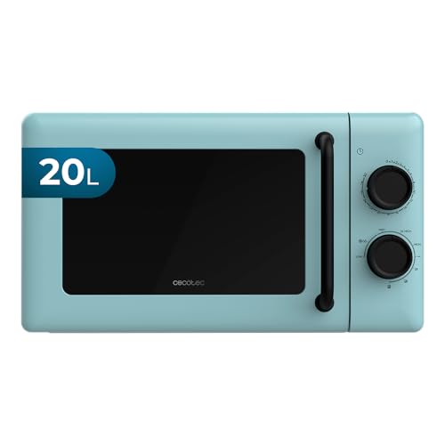 Discover the Cecotec 20L Mechanical Microwave with Grill, featuring 700W power, 6 cooking levels, and a stylish blue design. Perfect for quick meals! Keywords: Cecotec microwave, mechanical microwave, grill function, 700W