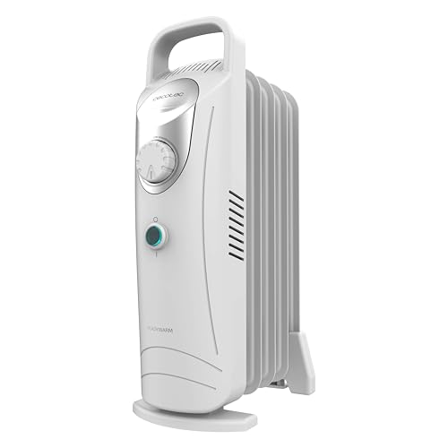 Discover the Cecotec 500W Oil Filled Radiator with 5 modules, perfect for 10m2 spaces. Energy-efficient, easy to carry, and equipped with a safety system.