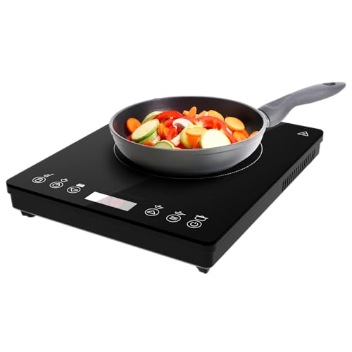 Cecotec Portable Induction Hob with sleek black glass design and touch screen controls