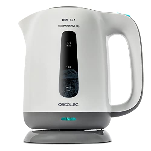 Discover the Cecotec ThermoSense 170 Electric Kettle, featuring a 1.7L capacity, BPA-free materials, and 2200W power. Enjoy quick boiling with a 360° base and safety features. Keywords: electric kettle, BPA free, 2200W, 360° base