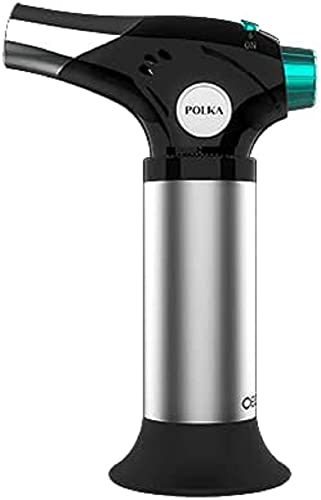 Discover the Cecotec Polka Flame-Cook 1000 Kitchen Torch, reaching 1300ºC with flame adjustment, safety lock, and includes brush, spatula, and recipe book.