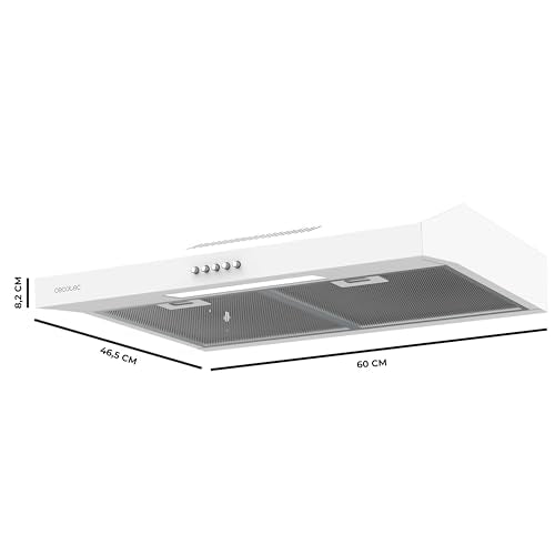 Cecotec 60 cm Wide Bolero Flux CM 602200 White Extractor Hood - High Suction Power