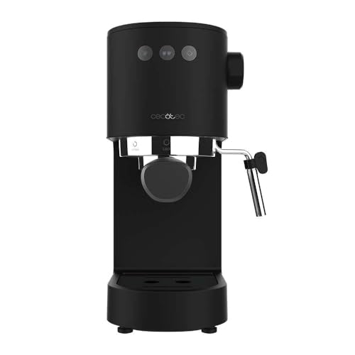 Cecotec Cafelizzia Fast Espresso Machine in black with sleek design and cup warmer feature
