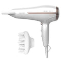 Cecotec Bamba IoniCare 5200 Aura Ionic Hair Dryer in white with concentrator and diffuser