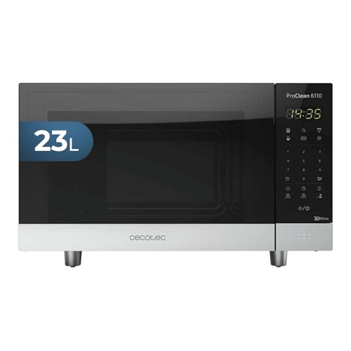 Cecotec ProClean 6010 Digital Microwave in black with stainless steel finishes and LED display