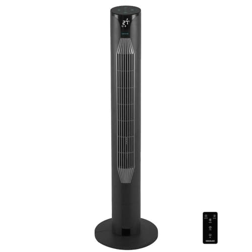 Experience the Cecotec EnergySilence 8150 Skyline Pedestal Fan with remote control, 3 speeds, 80º oscillation, and 12-hour timer. Perfect for cooling any space! Keywords: pedestal fan, remote control, oscillation, cooling