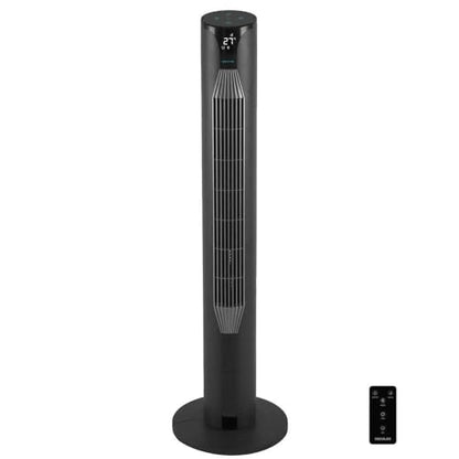 Experience the Cecotec EnergySilence 8150 Skyline Pedestal Fan with remote control, 3 speeds, 80º oscillation, and 12-hour timer. Perfect for cooling any space! Keywords: pedestal fan, remote control, oscillation, cooling