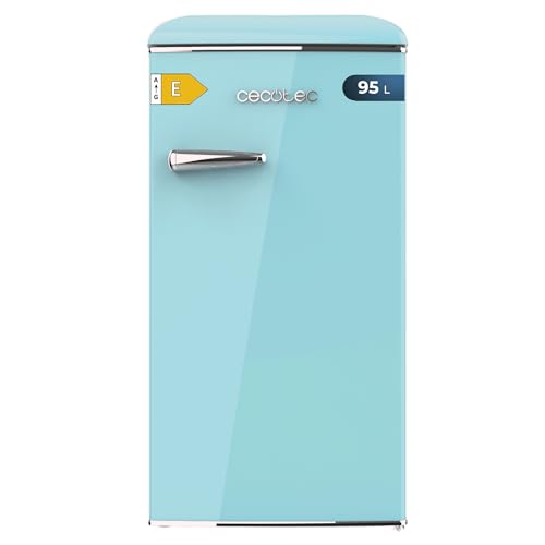 Shop the Cecotec Retro Mini Fridge with 95L capacity, low energy consumption, and stylish blue design. Perfect for any kitchen or office space. Keywords: retro mini fridge, low consumption, 95L capacity