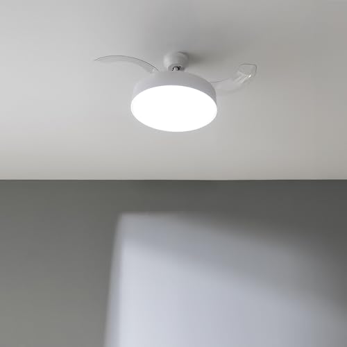 Cecotec - EnergySilence Aero 4200 Ceiling Fan with Retractable Blades, 30W DC Motor, Remote Control, 6 Speeds