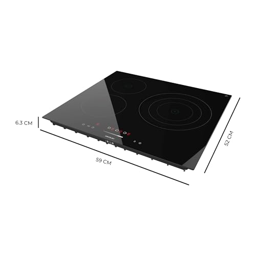 Cecotec - 3-Zone Ceramic Hob, 5700W, Touch Control, Child Lock, Timer