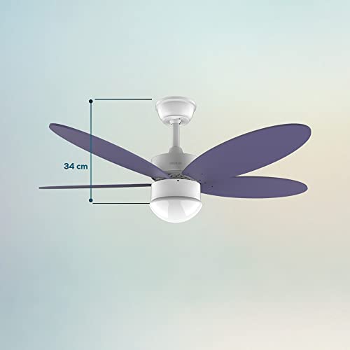 Cecotec - Energysilence Aero 4260 Ceiling Fan, 40W DC Motor, 5 Reversible Blades, LED Light, Remote Control