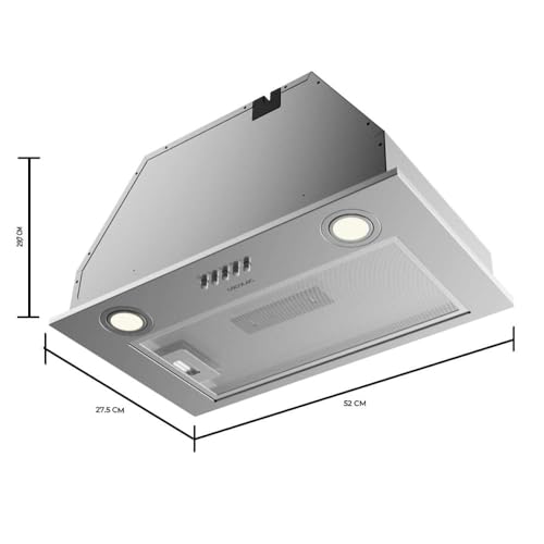 Cecotec - 52 cm Integrated Cooker Hood with 350 m3/h Suction Power, 3 Levels